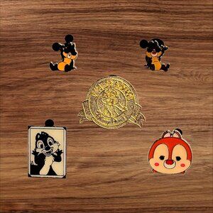 5 Chip and Dale Disney Parks Trading Pins, Plus 2 Bonus Pins